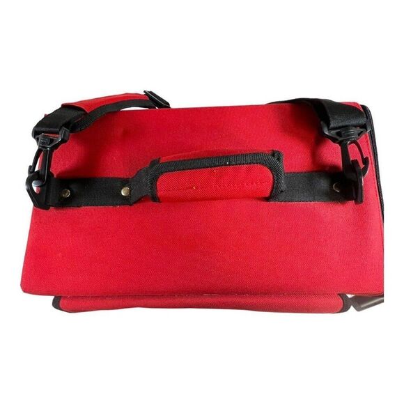 Sizzix Sizzlits Red Tote Bag Carrier Shoulder Strap Holds 4 Alphabet Sets Zipper - Picture 3 of 12